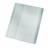 LEITZ 1260 Register A Z PP A4 Überbreite 20Blatt grau