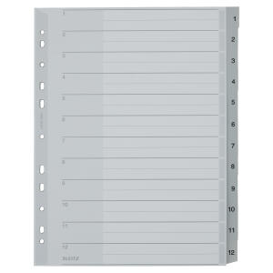 LEITZ 1282 Zahlenregister 112 PP A4 Überbreite 12 Blatt grau
