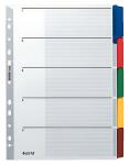 LEITZ 4320 Register blanko Karton A4 5 Blatt Taben 5farbig