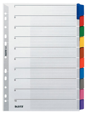 LEITZ 4321 Register blanko Karton A4 10Blatt Taben 10farbig