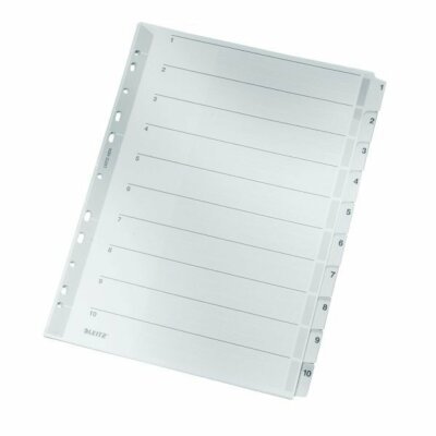 LEITZ 4324 Zahlenregister 110 A4 Karton 10Blatt grau