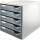 LEITZ 5280 Schubladenset PostSet A4/C4 5 halboffene Schubladen lichtgrau/dunkelgrau