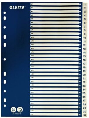 LEITZ Register A4 131 weiß mit blauem Deckblatt (Pappe)
