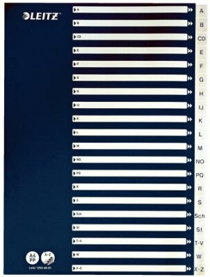LEITZ Register A4 AZ weiß mit blauem Deckblatt (Pappe)