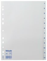 LEITZ Register A4 112 weiß 100153 Plastik 12tlg.