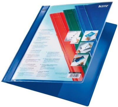 LEITZ Plastik Hefter A4 blau A 4 PVCHartfolie Vorderdeckel als tra