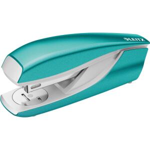 LEITZ Heftgerät metallic eisblau Büroheftgerät NeXXt mit Oberlademechani