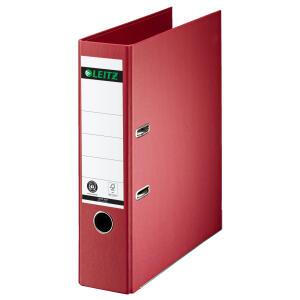 LEITZ Ordner Papier A4 80mm rot Einband aus Pappe (RC) innen und außen
