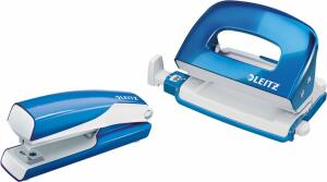 LEITZ 5561 Set Mini Locher Heftgerät NeXXt WOW blau metallic