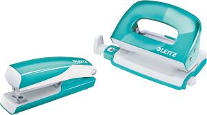 LEITZ 5561 Set Mini Locher Heftgerät NeXXt WOW eisblau metallic