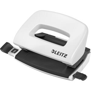 LEITZ 50601001 Locher Mini NeXXt WOW perlweißMini Locher NeXXt WOW mit Anschlagschiene aus Kunststoff Anschlagschiene mit f