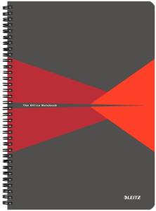 LEITZ Collegeblock Office PP A4 kariert rot Collegeblock Office mit Spiralbin