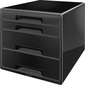 LEITZ Schubladenbox 4 Laden CUBE schwarz Schubladenbox CUBE mit 4 Schublade
