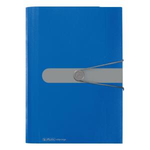 Herlitz Fächermappe PP 12F blau Gummizug Visitenkartenfach
