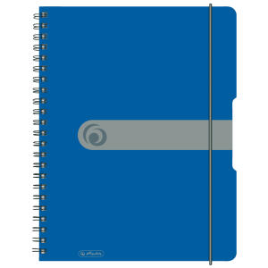 Herlitz Spiralblock to go A4 80Bl blau schwarz Sonderlineatur kariert