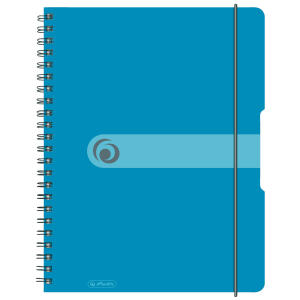 Herlitz Spiralblock to go A4 80Bl tr.blau Sonderlineatur kariert