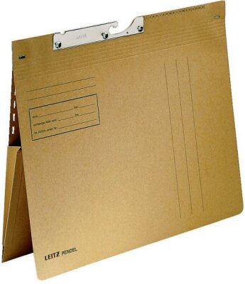 LEITZ 2111 Pendelhefter Combi mit Dehntasche kfm. Heftung Natronkarton (RC) naturbraun