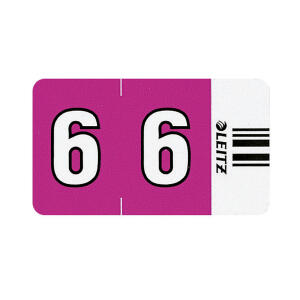 LEITZ 66061000 Ziffernsignal 500ST violettPackung zu 500 SchilderZiffer 6