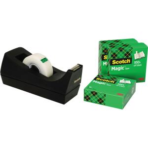 Scotch Tischabroller - inkl. 3 Rollen Magic™ Tape 810, schwarz