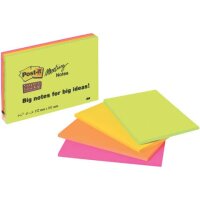Post-it SuperSticky Meeting Notes Neon - 152 x 101 mm, 4...