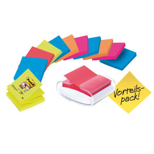Post-it SuperSticky Haftnotizspender für  Z-Notes Promotion, gefüllt, weiß/transparent