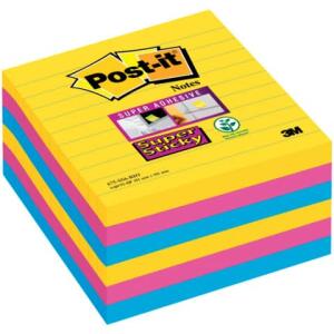 Post-it SuperSticky Haftnotiz Super Sticky Notes - 101 x 101 mm, liniert, 6x 90 Blatt