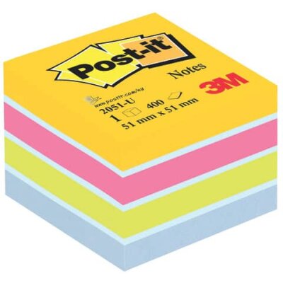 Post-it Haftnotiz-Würfel Mini - 51 x 51 mm, Ultrafarben (sortiert)