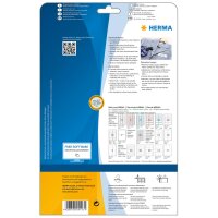 Herma Namensetiketten ablösbar 63,5 x 29,6 mm Acetatseide weiss mit blauen Streifen 20 Bl 540 Etik. LaserCopy