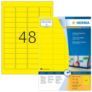 Herma Etiketten permanent haftend 45,7 x 21,2 mm gelb 100 Bl 4800 Etik. LaserInkCopy