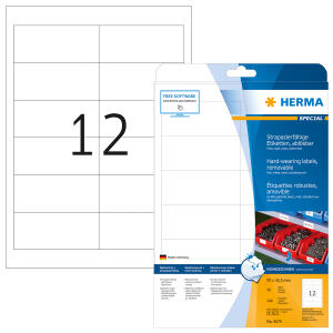 Herma Etiketten ablösbar 97 x 42,3 mm Folie weiss wetterfest 20 Bl 240 Etik. LaserCopy