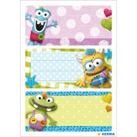Herma Schuletiketten 76 x 35 mm Kleine Monster 3 Bl 9 Etik.