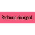 Versandzettel -Rechnung einliegend- 39 x 118 mm, leuchtrot