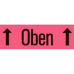 Versandzettel -Oben- 39 x 118 mm, leuchtrot