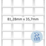 Computeretiketten endlos 81,28 x 35,7 mm, 4-bahnig,...
