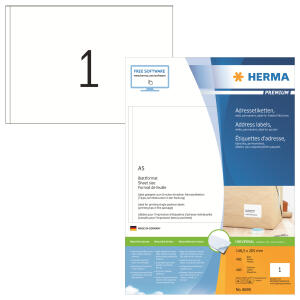 Herma Etiketten für Adressen permanent haftend 148,5 x 205 mm weiss 400 Bl 400 Etik. LaserInkCopy
