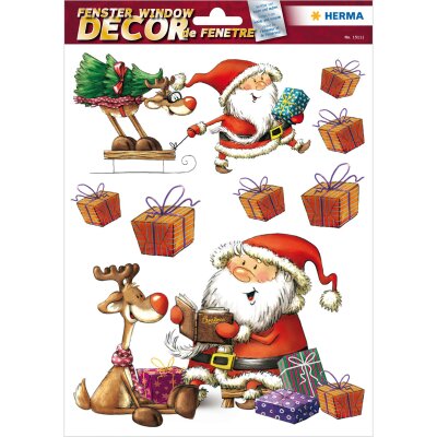 Herma Fensterbild Folie selbsthaftend und wieder ablösbar ca. A4 Größe Weihnachten Nikolaustag 1 Bl 8 Stück