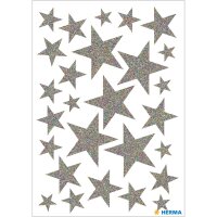 Herma Sticker MAGIC Weihnachten Sterne silber glittery 1 Bl