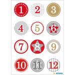 Herma Sticker DECOR Weihnachten Adventskalenderzahlen...