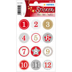 Herma Sticker DECOR Weihnachten Adventskalenderzahlen Ø 20 mm 2 Bl