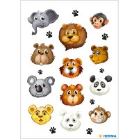 Herma Sticker MAGIC Tiere Tiergesichter Transpuffy 1 Bl