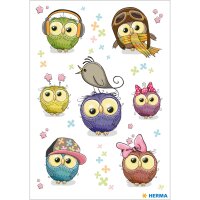 Herma Sticker MAGIC Tiere Eulenkinder Transpuffy 1 Bl
