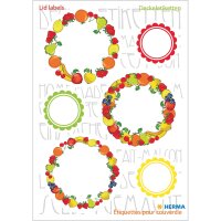 Herma Deckeletiketten ø 43 und ø 24 mm Look Obst I 3 Bl 18 Etik.