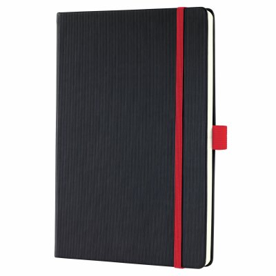 SIGEL CO663 Notizbuch Conceptum - zweifarbig - liniert - ca. A5 - schwarz/rot - Hardcover - 194 Seiten - PEFC-zertifiziert