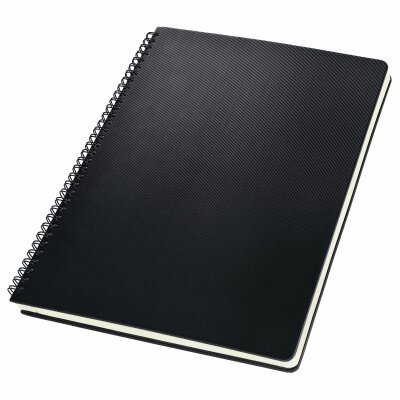 SIGEL CO820 Spiralblock Conceptum - Uni - kariert - ca. A4 - schwarz - Hardcover - 160 Seiten - PEFC-zertifiziert