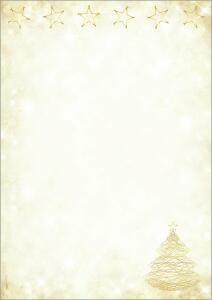 SIGEL DP083 Weihnachts-Motiv-Papier - Weihnachtsbaum - gold - 90 g/m² - A4 - 100 Blatt