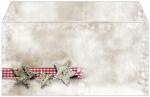 SIGEL DU049 Weihnachts-Umschlag - Sterne - weiß/braun - gummiert - DIN lang - 25 Umschläge