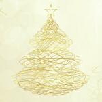 SIGEL DU083 Weihnachts-Umschlag - Weihnachtsbaum - gelb/gold - gummiert - DIN lang - 50 Umschläge