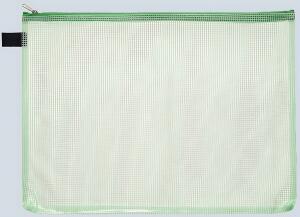 FSY Reißverschluss-Beutel A4, mit Zip grün, Folie grün transparent