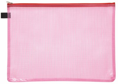 FSY Reißverschluss-Beutel A4, mit Zip rot, Folie rot transparent, 1 Stück