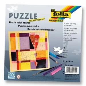 Puzzle 25tlg.blanko weiß FOLIA 2331 21x21cm m.Rahmen